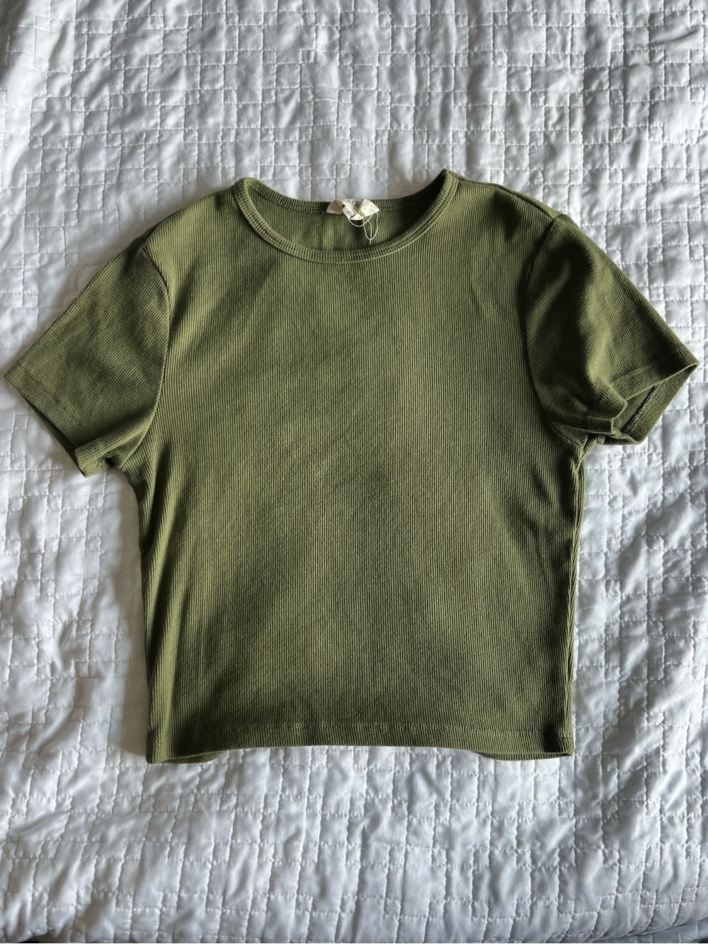 Aeropostale Olive Green Short Sleeve Ribbed Tee